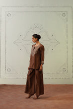 Brown Floral Embroidered Co-Ord Set