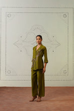 Olive Green  Embroidered Co-Ord Set