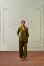 Olive Green  Embroidered Co-Ord Set