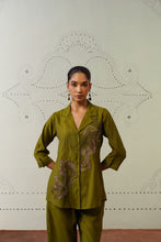 Olive Green  Embroidered Co-Ord Set