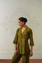 Olive Green  Embroidered Co-Ord Set