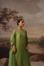 Olive Green Embroidered Kurta Set