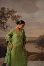 Olive Green Embroidered Kurta Set