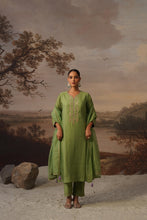Olive Green Embroidered Kurta Set