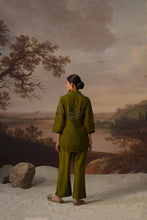 Olive Green Embroidered Co-ord Set