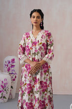 Magenta Pink Floral Co-ord Set with elegant white Lace work