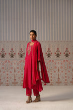Raspberry Pink Embroidered Anarkali Kurta Set with Pockets