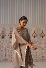Dusty Mauve Embroidered Kaftan Co-ord Set