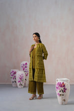 Olive Green Printed 3-Piece Kurta Set