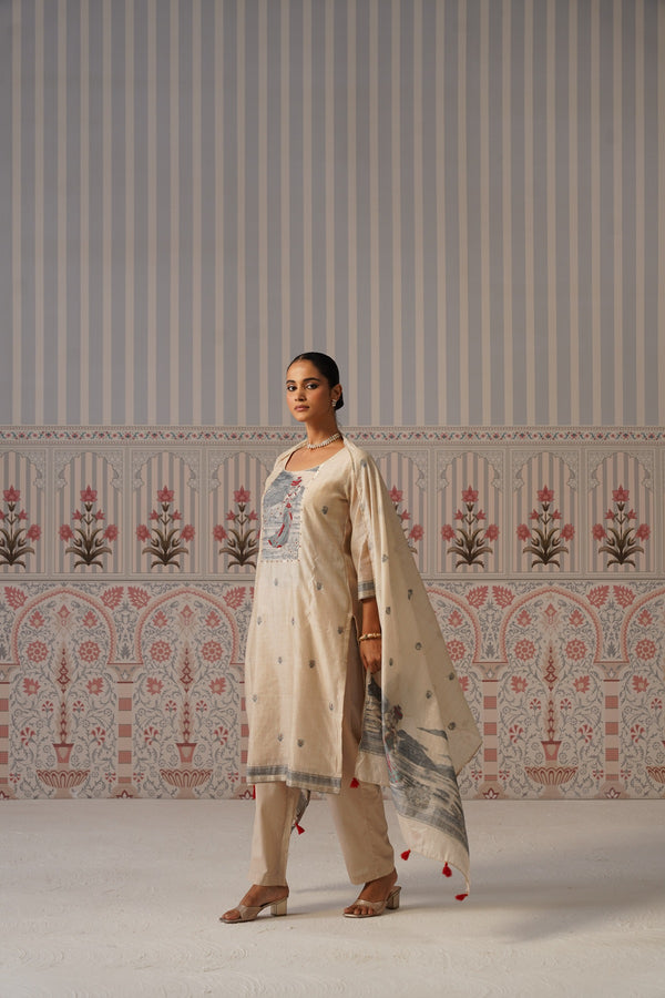 Printed Embroidered Kurta Set
