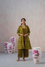Olive Green Printed 3-Piece Kurta Set