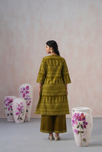 Olive Green Printed 3-Piece Kurta Set