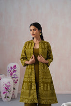Olive Green Printed 3-Piece Kurta Set