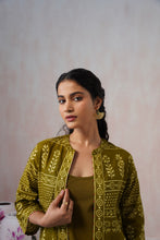 Olive Green Printed 3-Piece Kurta Set