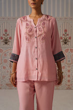 Blush Pink Embroidered Shirt Co-ord Set