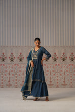 Navy Blue Embroidered Anarkali Kurta Set