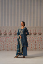 Navy Blue Embroidered Anarkali Kurta Set