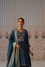 Navy Blue Embroidered Anarkali Kurta Set