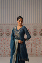 Navy Blue Embroidered Anarkali Kurta Set