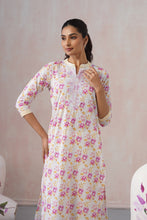 White & Yellow Straight 3Pcs Kurta Set