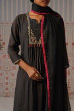 Black Embroidered Anarkali Suit Set