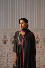 Black Embroidered Anarkali Suit Set