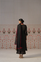Black Embroidered Anarkali Suit Set