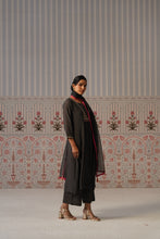 Black Embroidered Anarkali Suit Set
