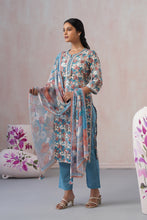 Turquoise Floral Printed Kurta Set