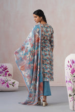Turquoise Floral Printed Kurta Set
