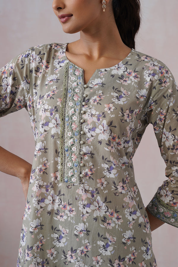 Floral 3Pcs Kurta Set