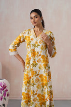 Long Floral Co-ord Set with Delicate White Lace Work