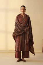 Elegant Ajrakh 3Pcs Suit with Wide Pants