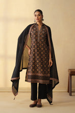 Black Ajrakh Print 3Pcs Kurta Set