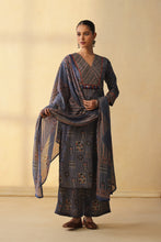 Elegant Ajrakh 3Pcs Suit with Wide Pants