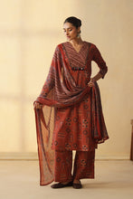 Elegant Ajrakh 3Pcs Suit with Wide Pants