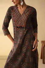 Elegant Ajrakh 3Pcs Suit with Wide Pants