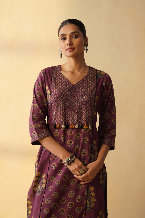 Deep Pum 3Pcs Suit with Wide Leg Bottom