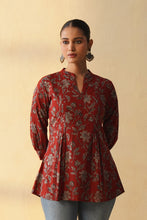 Red Floral Short Kurti