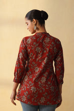 Red Floral Short Kurti