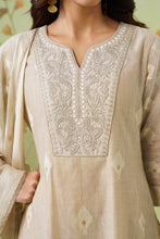Beige Chanderi 3Pcs Set