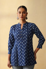 Blue Floral Short Kurti