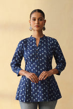 Blue Floral Short Kurti