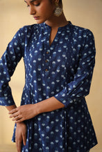 Blue Floral Short Kurti
