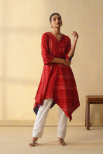 Bandhani Print Only Kurti with Handkerchief Silhouette