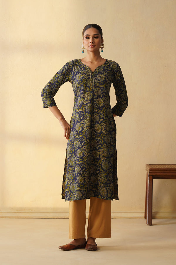 Blue Straight Only Kurta