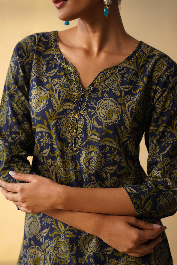 Blue Straight Only Kurta