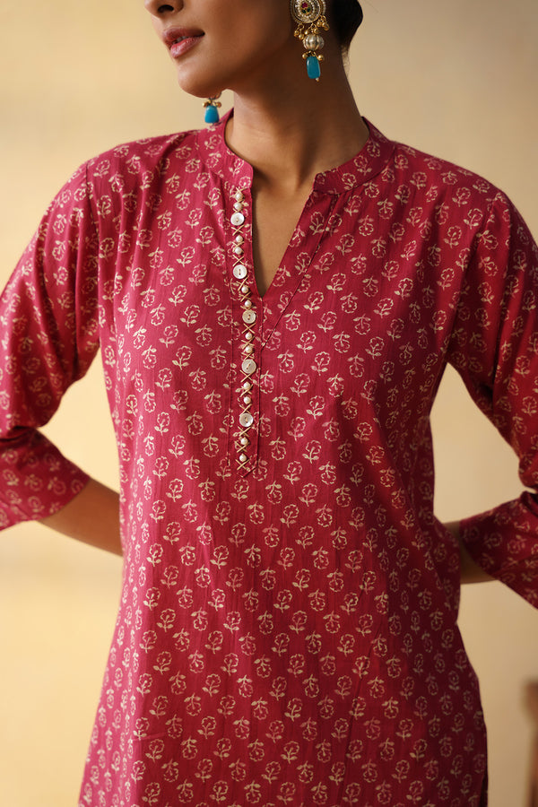 Magenta Pink Only Kurta