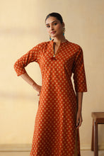 Rust Orange Straight Only Kurta