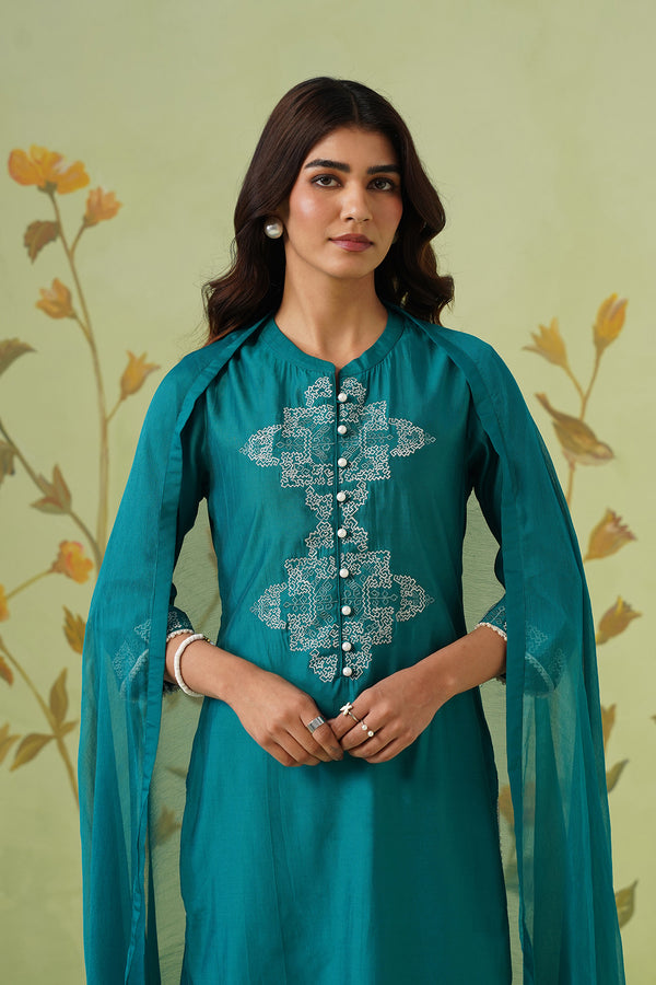 Elegant Teal Kurta Set
